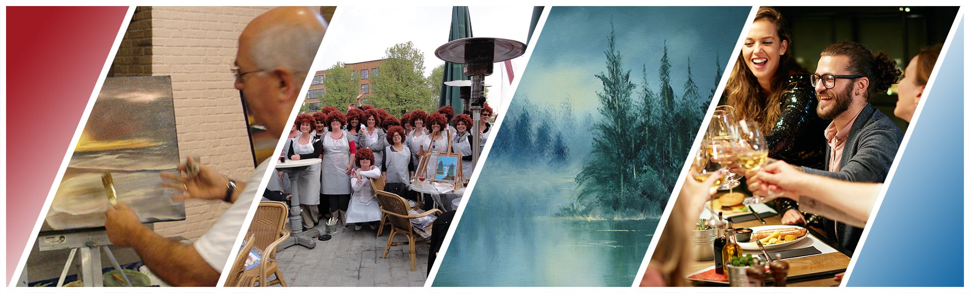 bedrijfsuitje schilderen als Bob Ross
